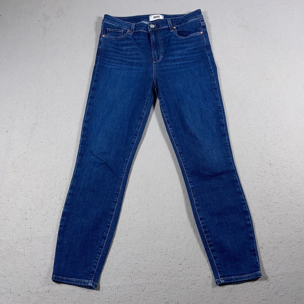 Paige Hoxton Crop Jeans Womens Size 28 Dark‎ Wash High Rise Denim Pants